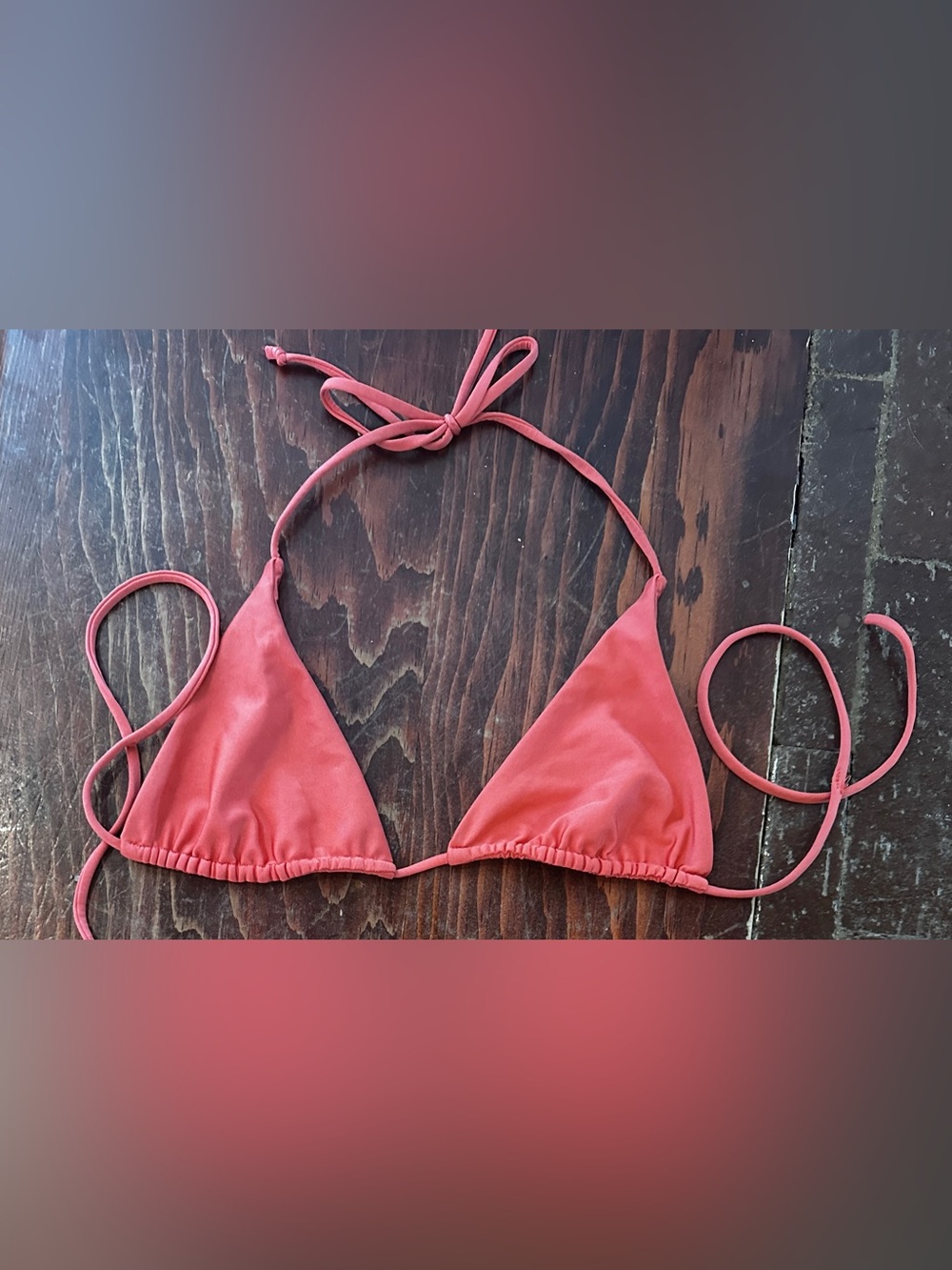 Skatie Blush Pink Triangle Bikini Top